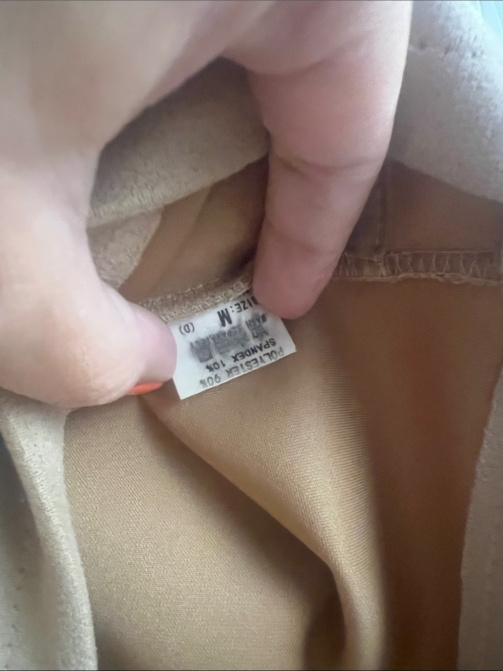Button-Front Tan Mini Skirt - Picture 2 of 3